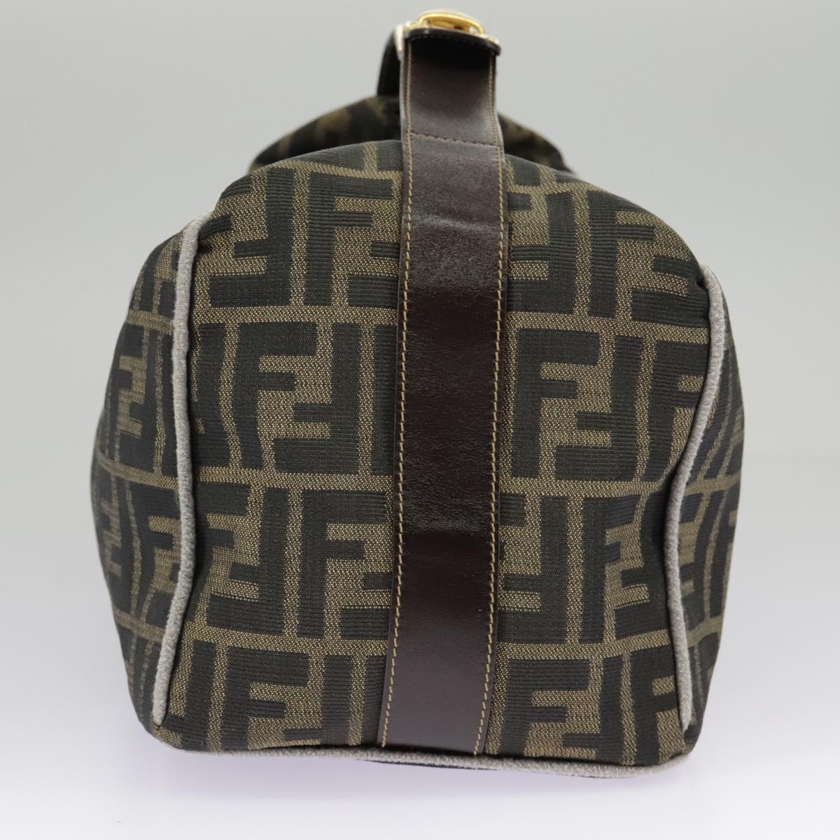FENDI Zucca Canvas Hand Bag Black Brown Gold ep6166
