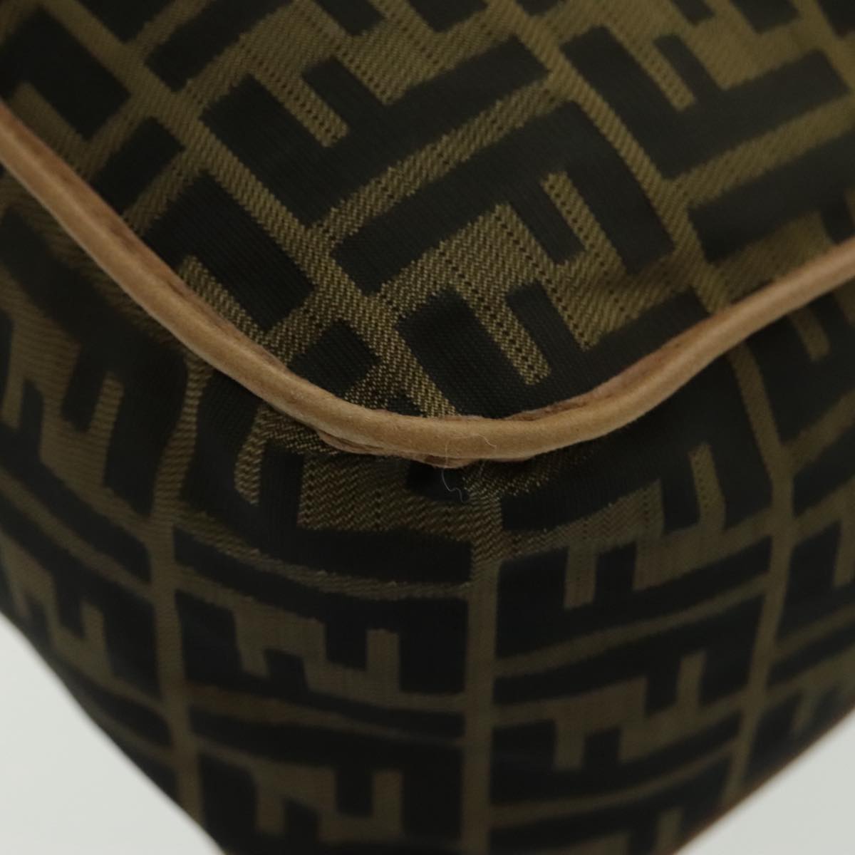 FENDI Zucca Canvas Shoulder Bag Black Brown ep6186