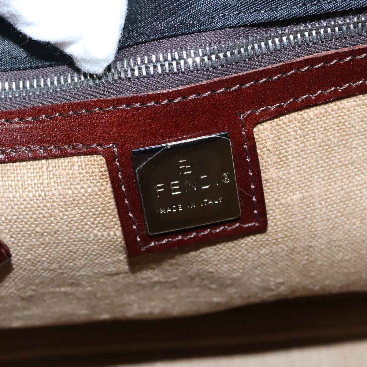 FENDI Hand Bag Nylon Black Silver ep6196