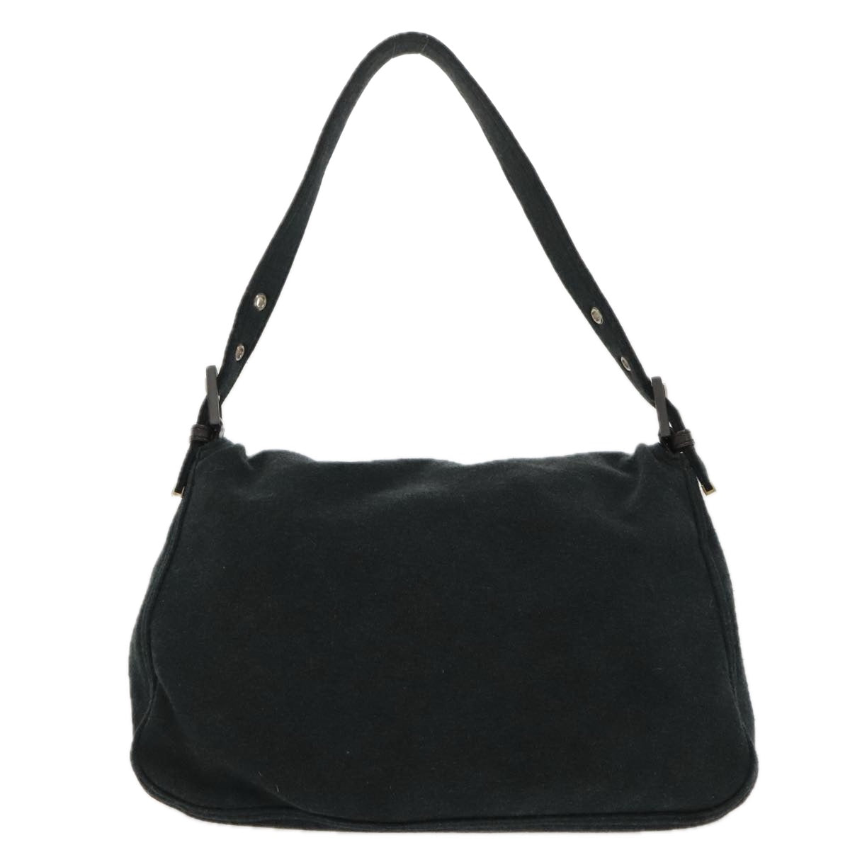 FENDI Mamma Baguette Shoulder Bag Cotton Gray Silver ep6216