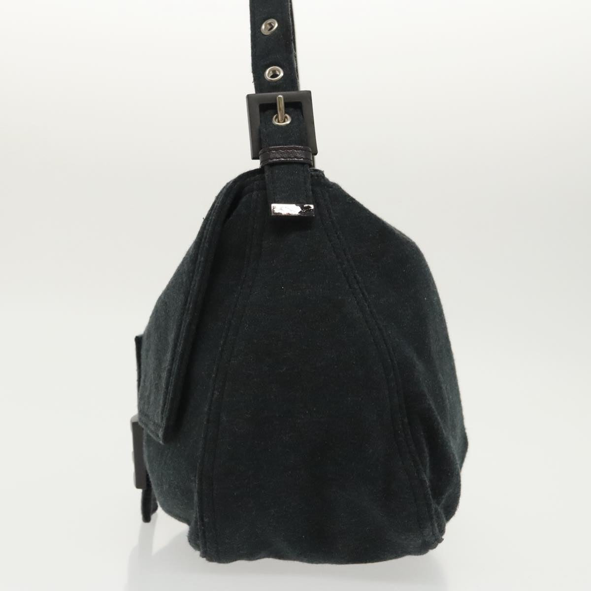 FENDI Mamma Baguette Shoulder Bag Cotton Gray Silver ep6216