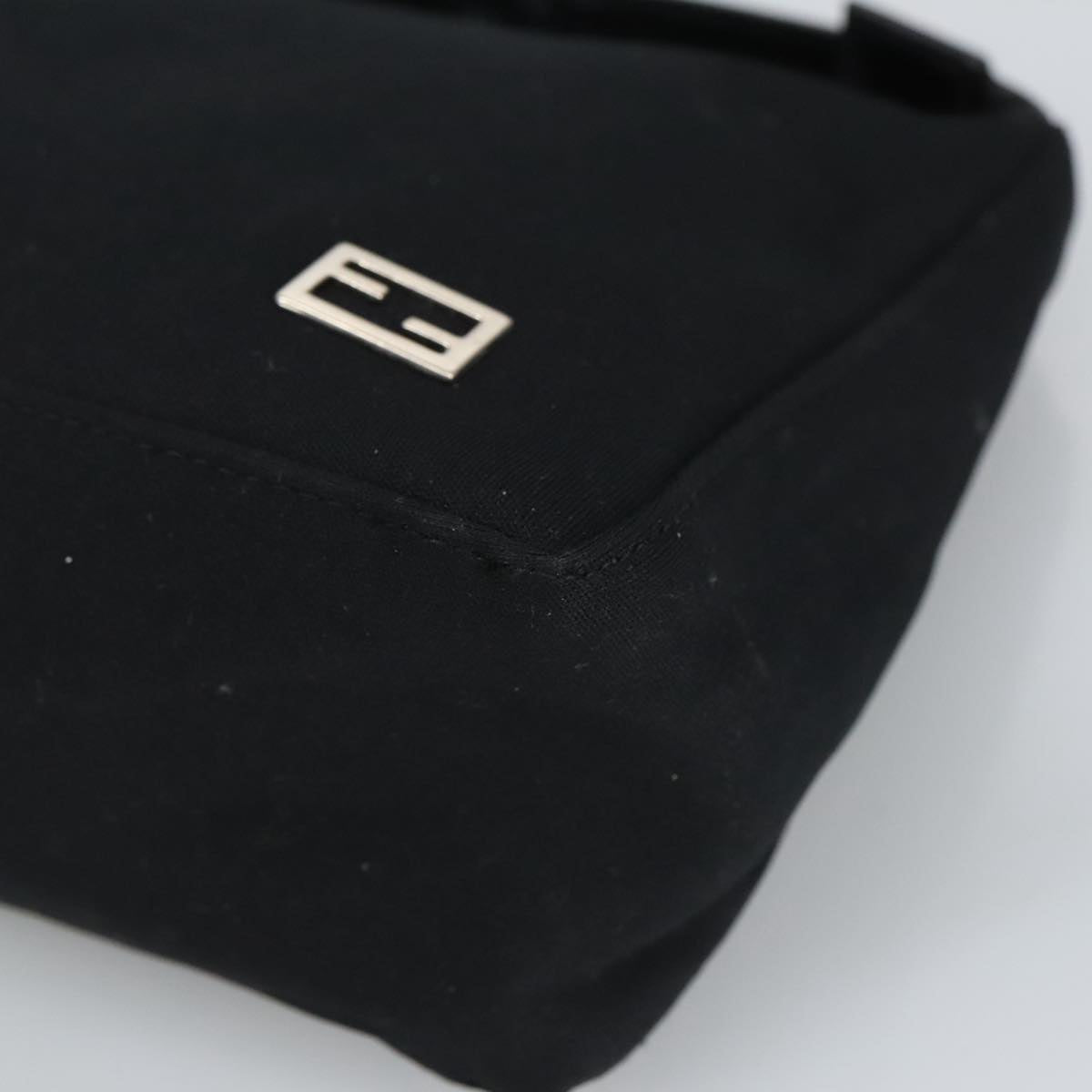 FENDI Hand Bag Nylon Black Silver ep6217