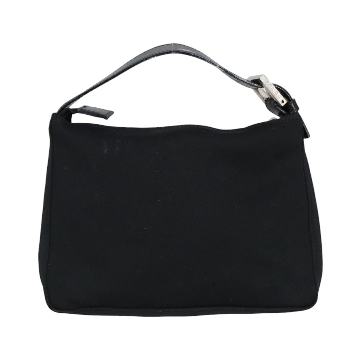 FENDI Hand Bag Nylon Black Silver ep6217
