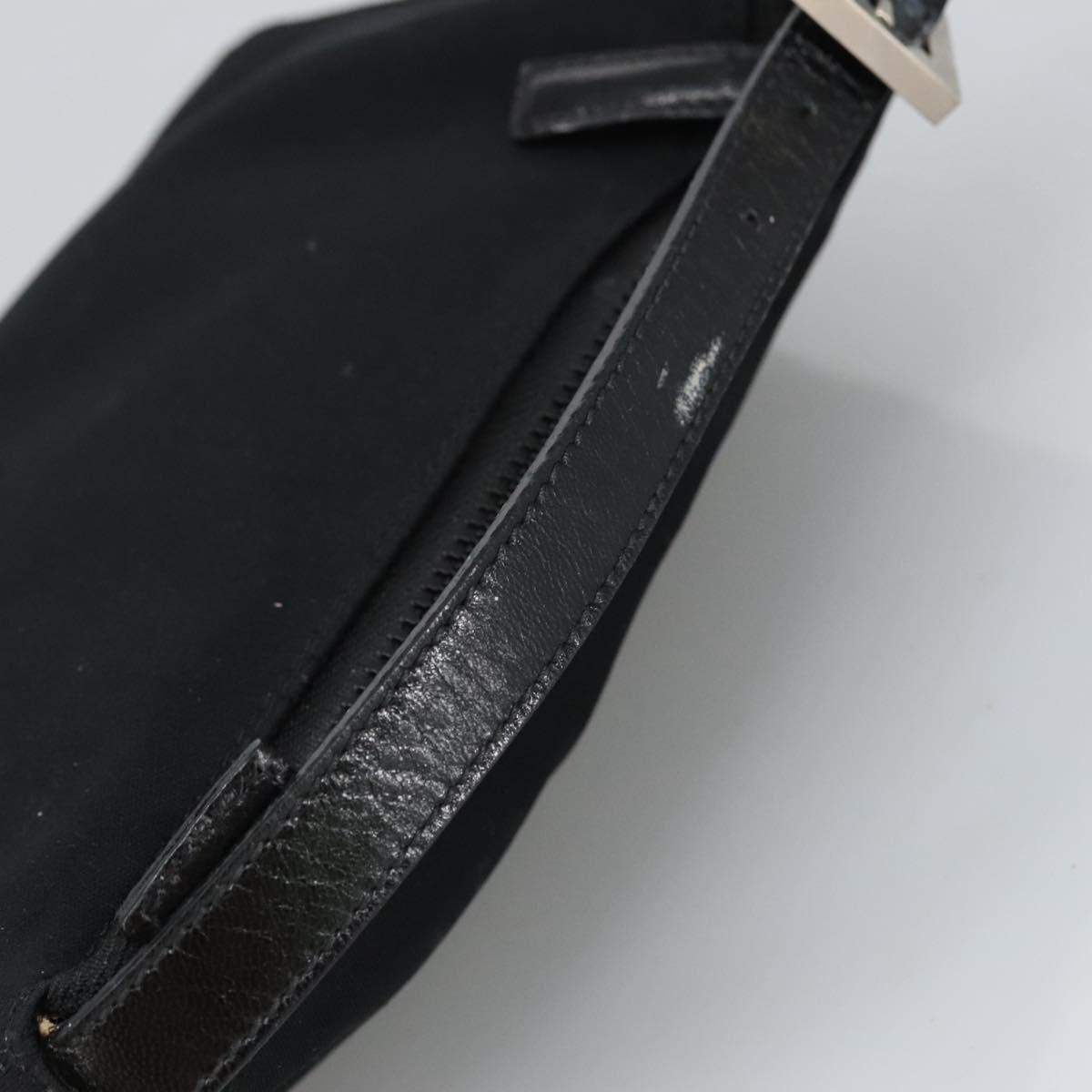 FENDI Hand Bag Nylon Black Silver ep6217