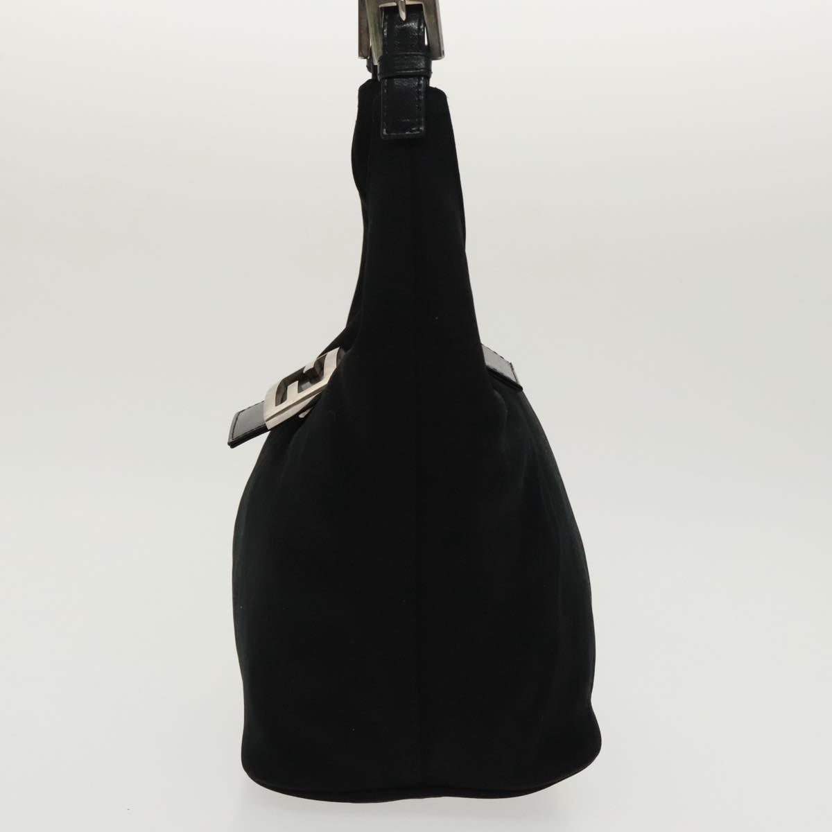 FENDI Mamma Baguette Shoulder Bag Nylon Black Silver ep6221