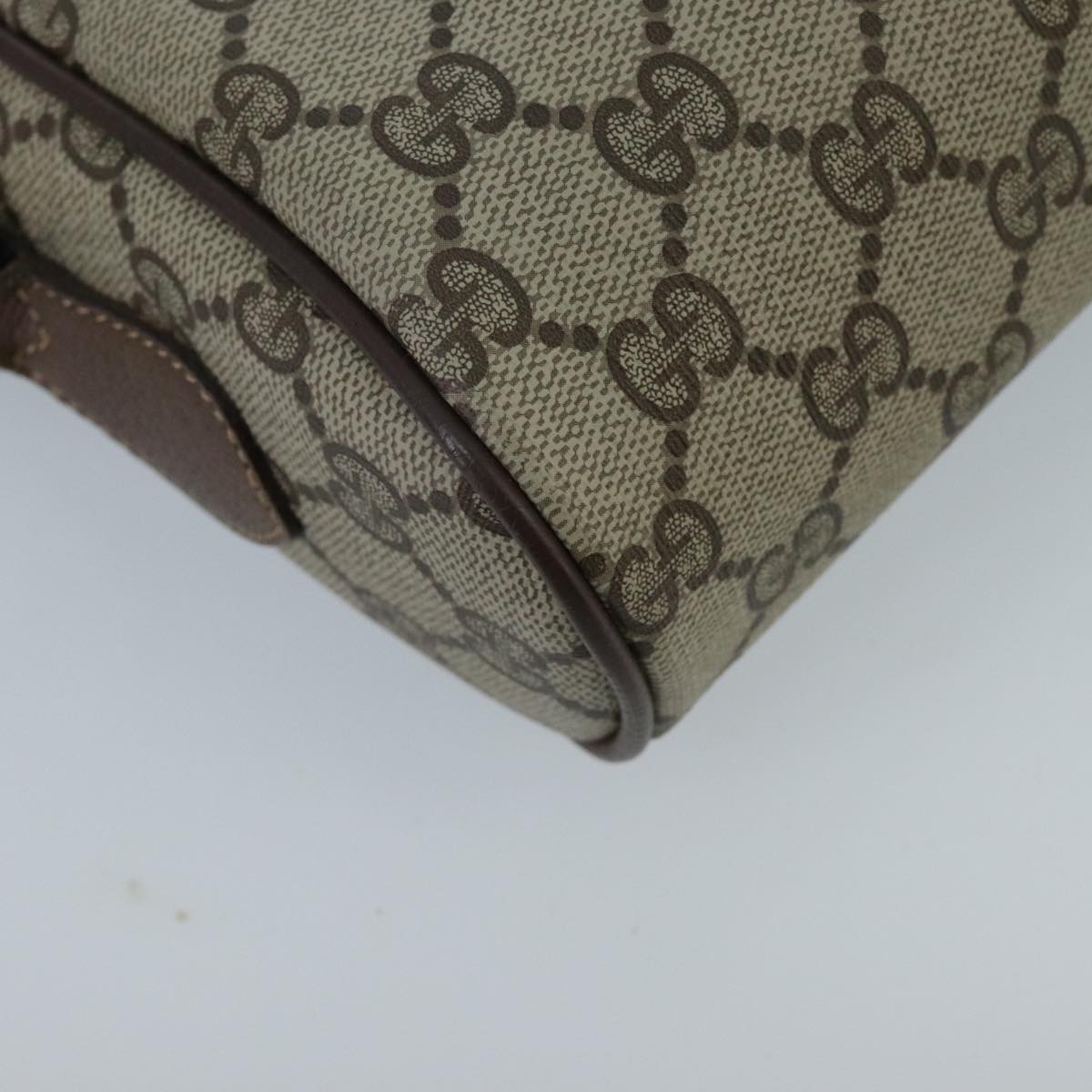 GUCCI GG Supreme Web Sherry Line Shoulder Bag PVC Beige Red Green ep6358