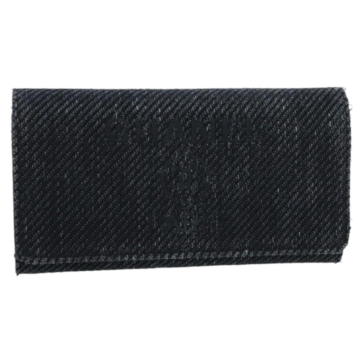 CHANEL Deauville line Long Wallet Canvas Navy Gold CC ep6417