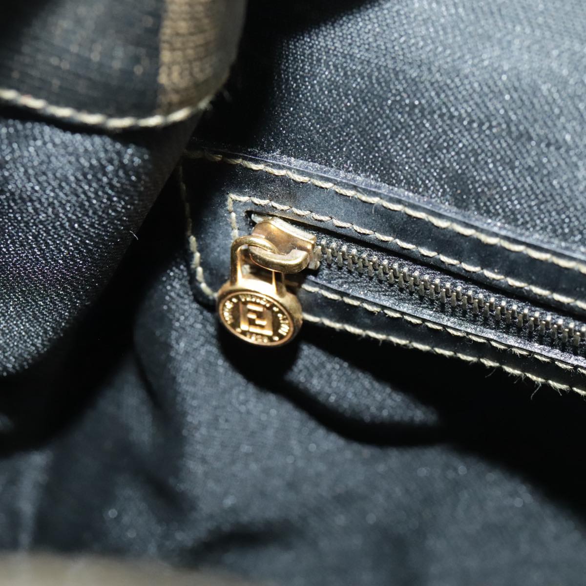 FENDI Pecan Canvas Backpack Brown Black gold ep6451