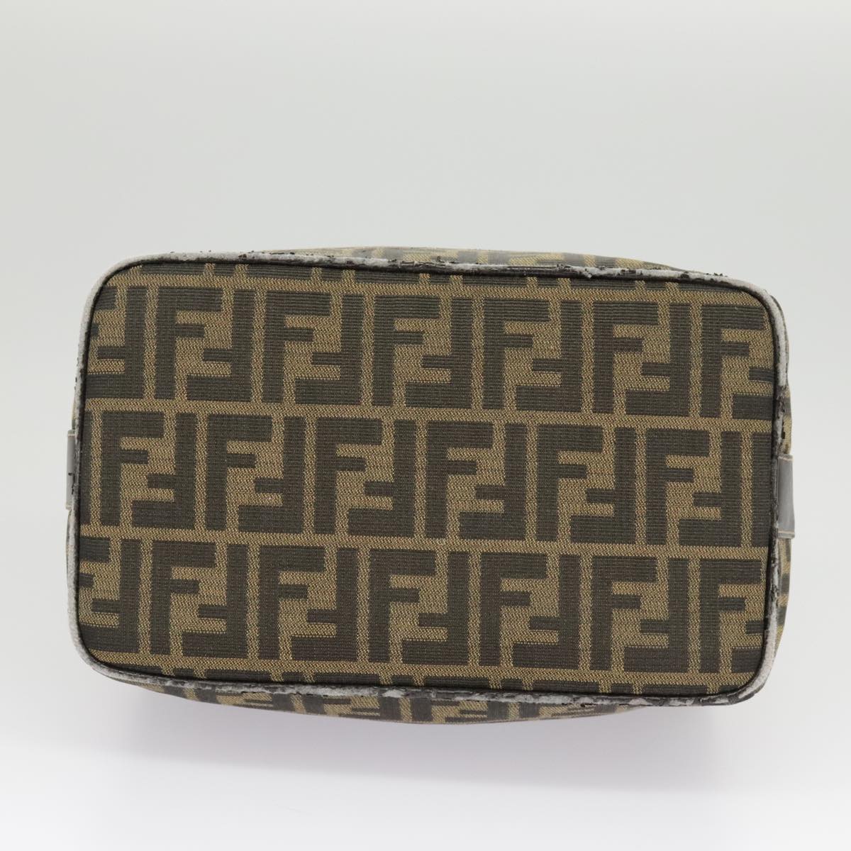 FENDI Zucca Canvas Hand Bag Brown Black gold ep6483