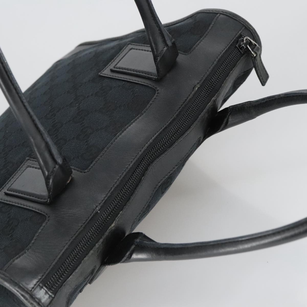 GUCCI GG Canvas Hand Bag Black Silver 000 0855 ep6498
