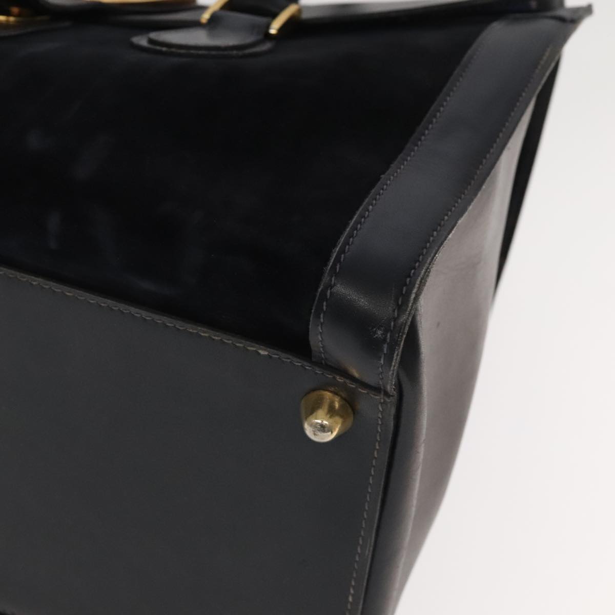 GUCCI Boston Bag Leather Suede Navy ep6503