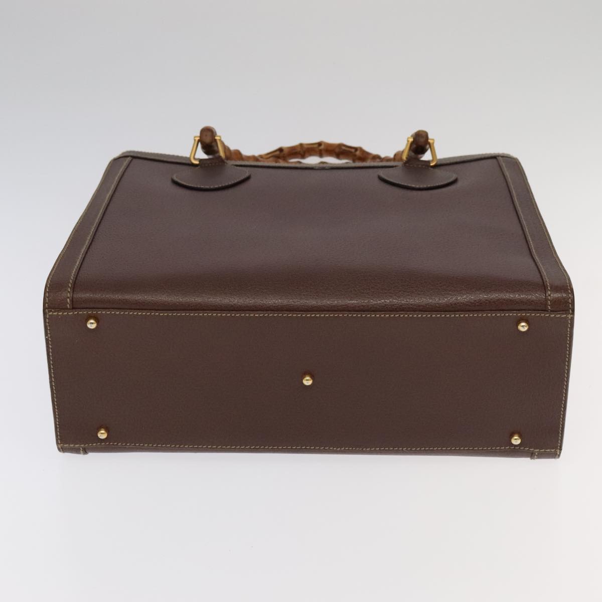 GUCCI Bamboo Hand Bag Leather Brown Gold 002 1186 0260 ep6509