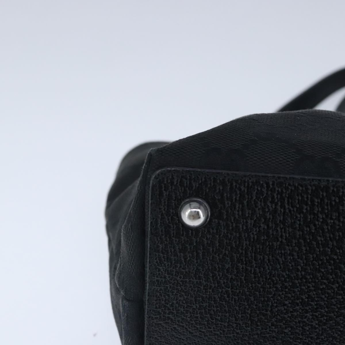 GUCCI GG Canvas Hand Bag Black Silver 120844 ep6544