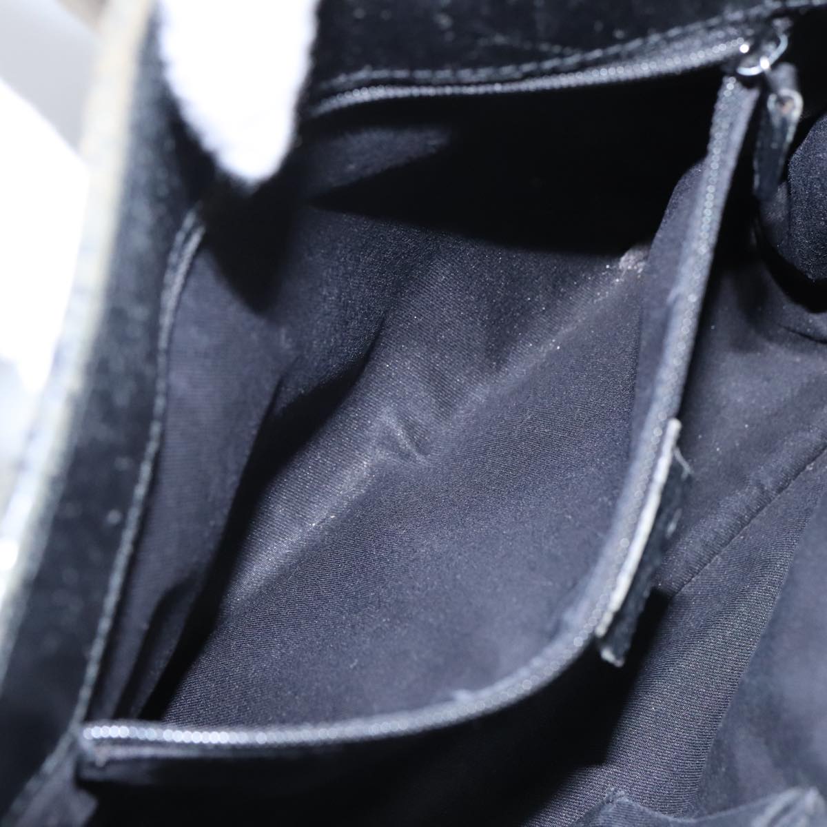 GUCCI GG Canvas Shoulder Bag Black Silver 120841 ep6562