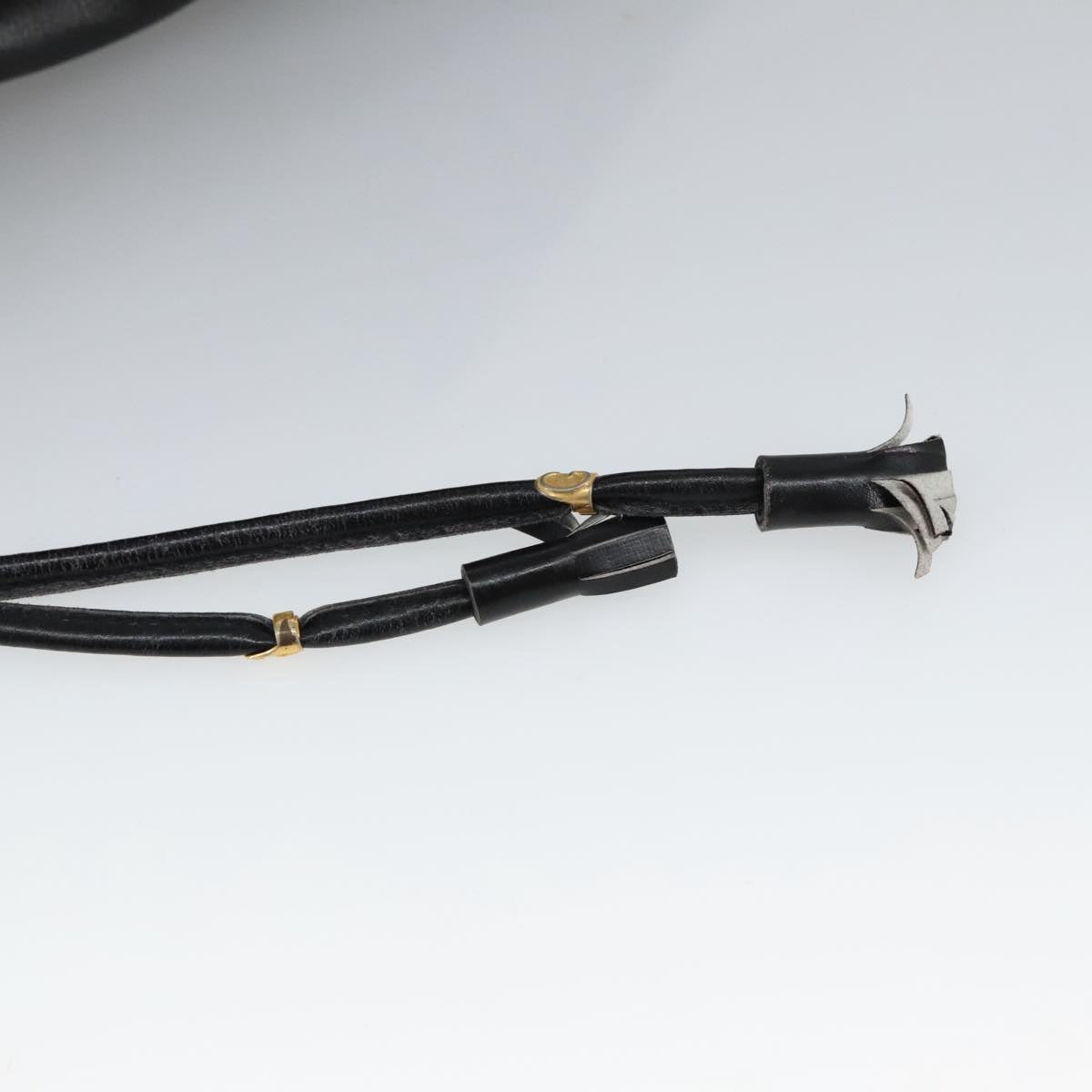 GUCCI Shoulder Bag Leather Black Gold ep6571