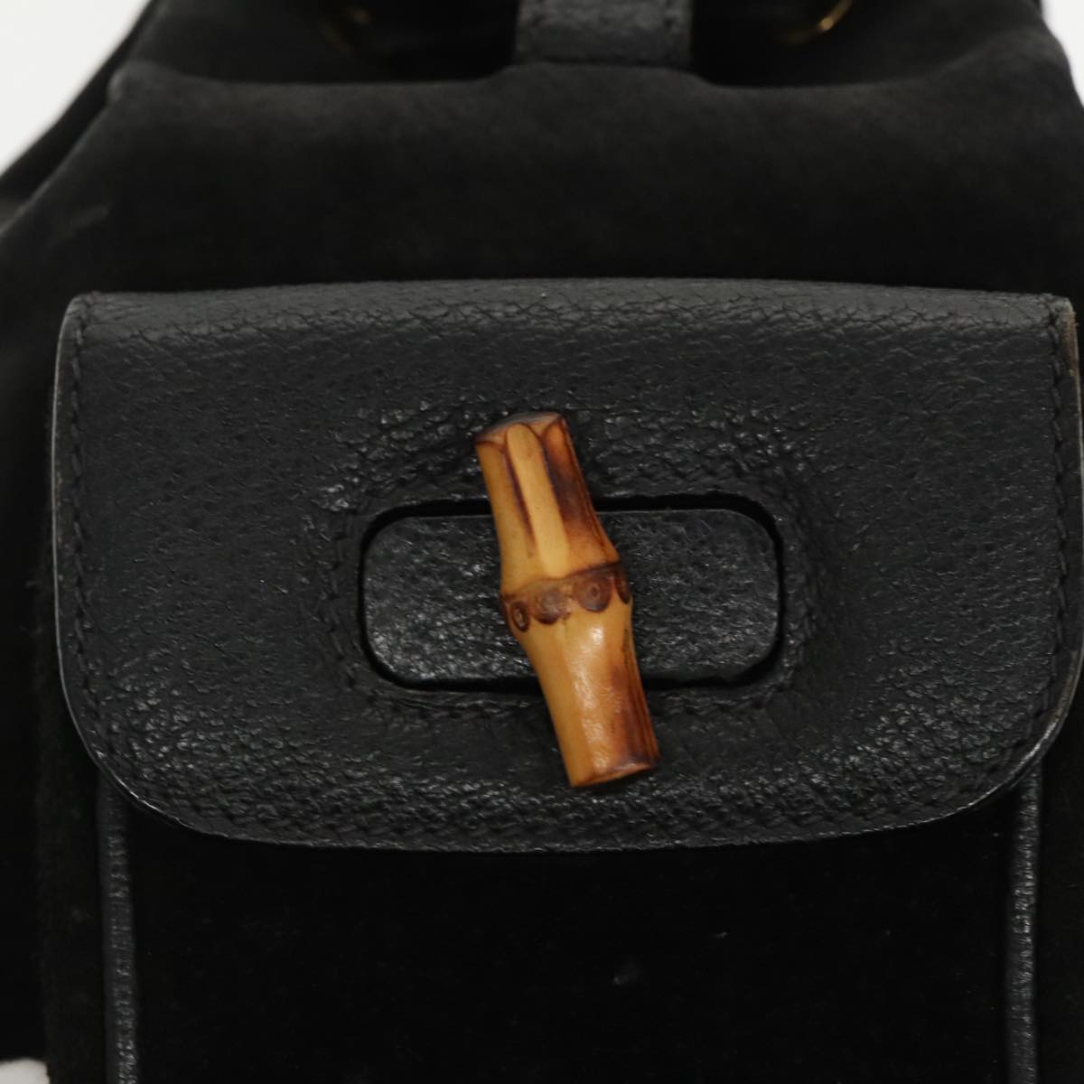 GUCCI Bamboo Backpack Suede Black Gold 003 1705 0030 ep6590