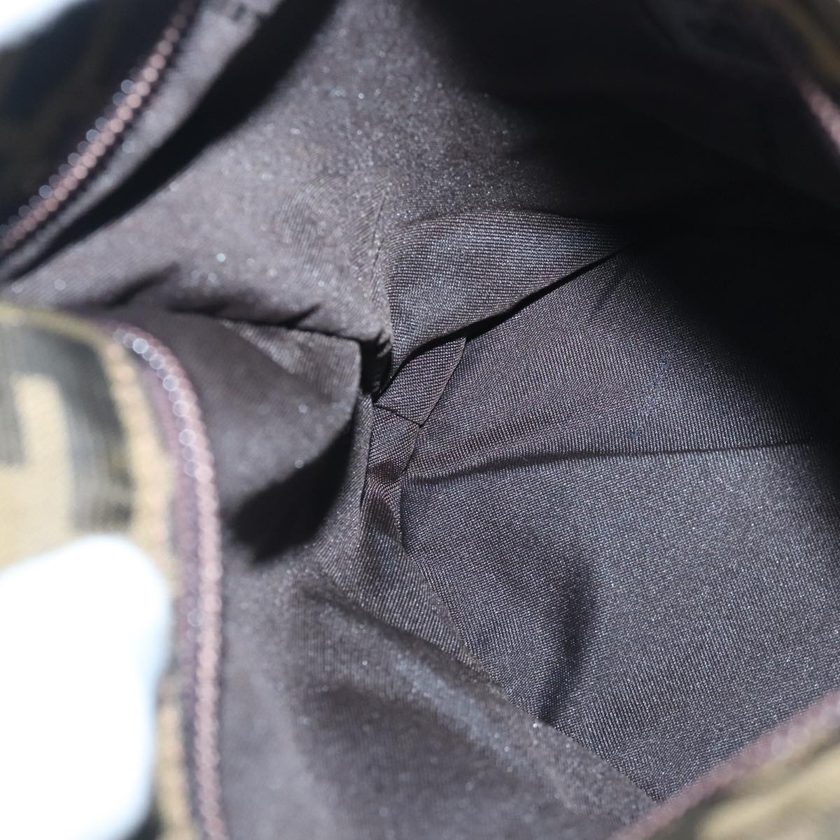 FENDI Zucca Canvas Pouch Brown Black ep6604
