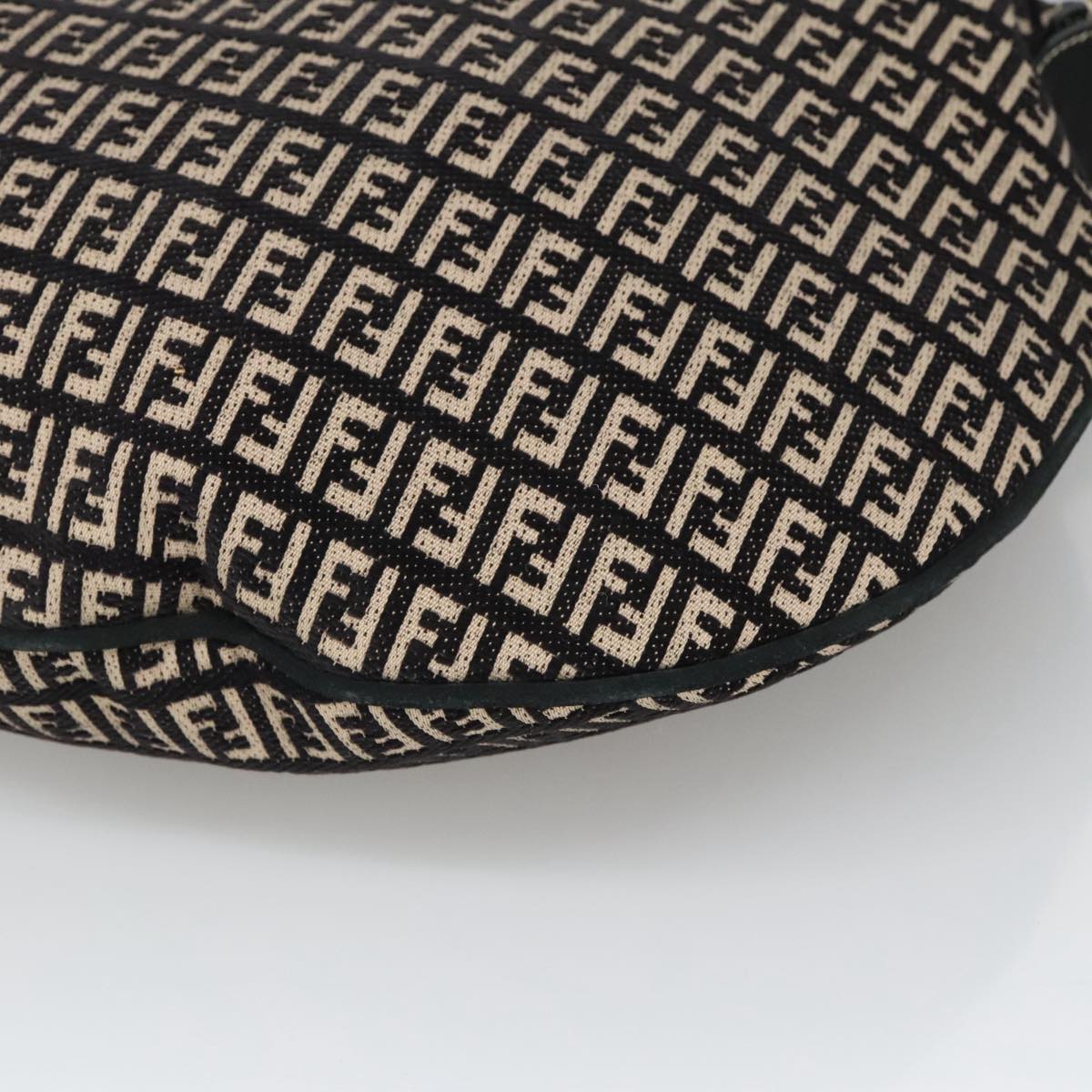 FENDI Zucchino Canvas Shoulder Bag Black ep6606