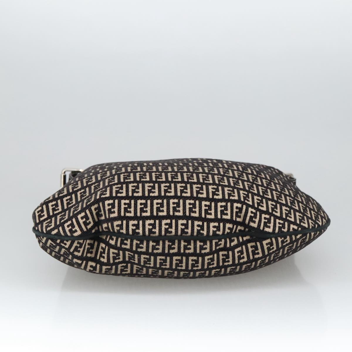 FENDI Zucchino Canvas Shoulder Bag Black ep6606