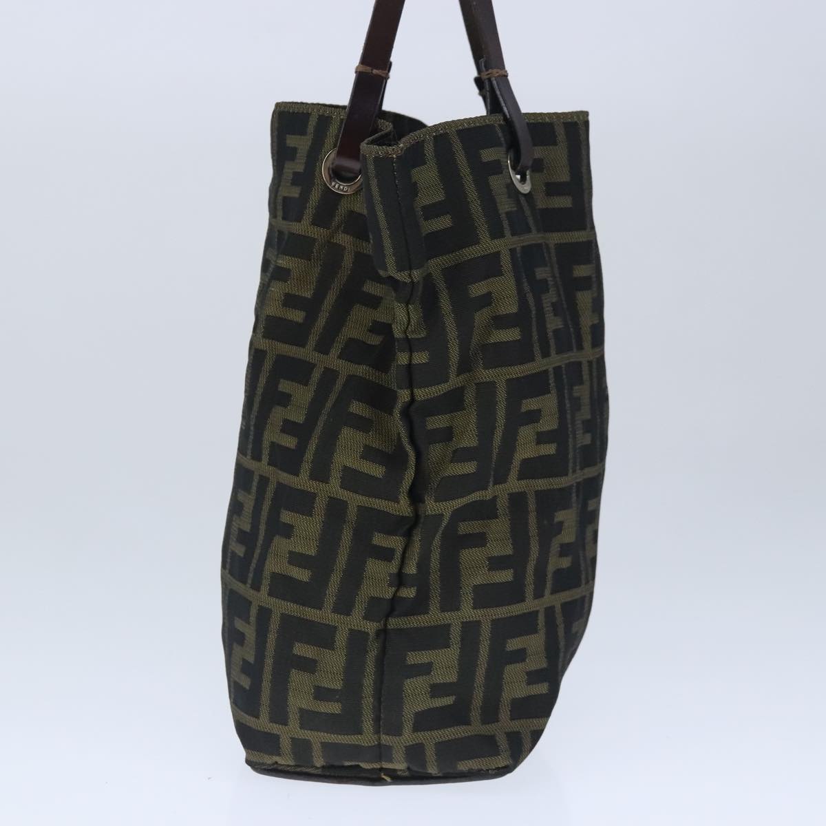 FENDI Zucca Canvas Hand Bag Brown Black ep6607