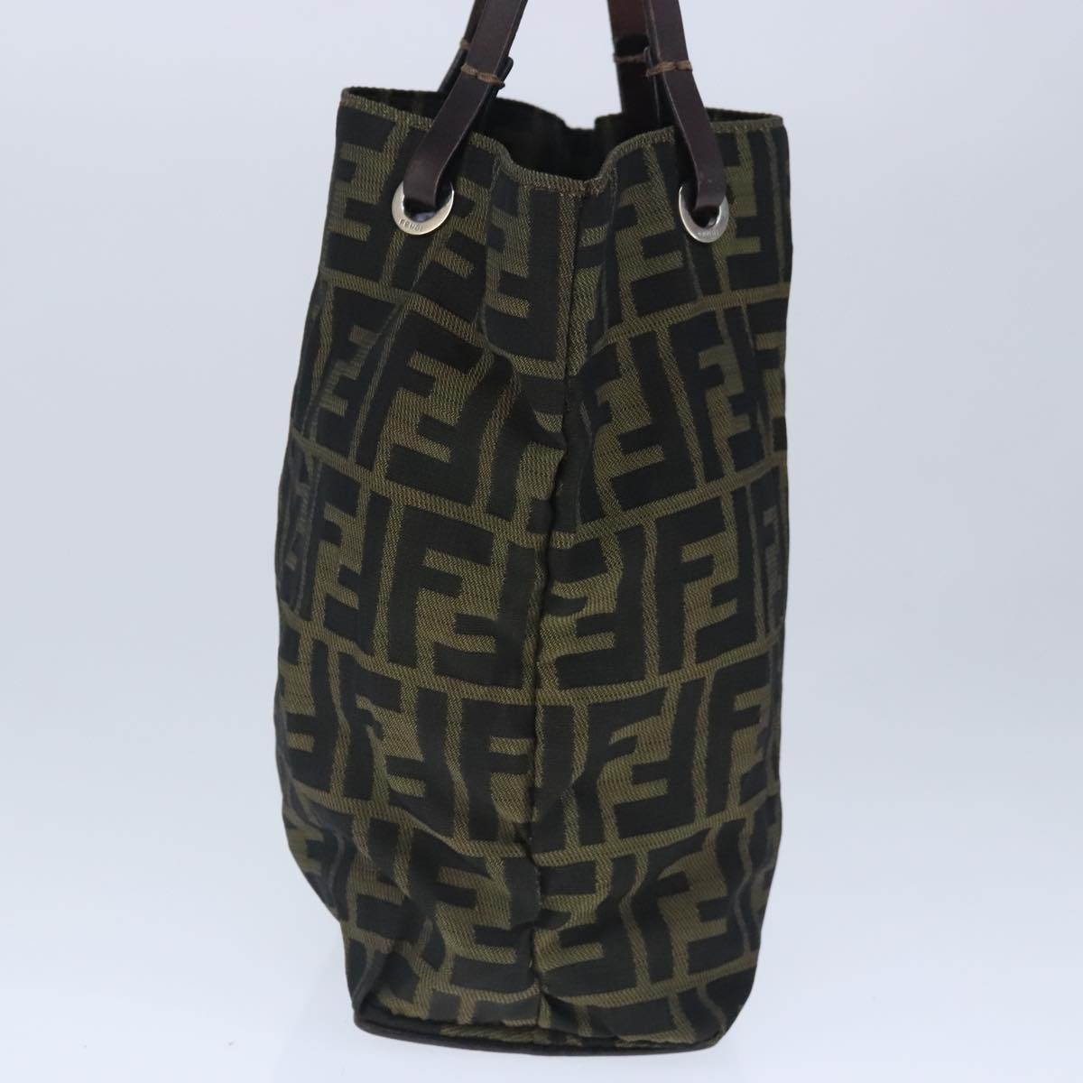 FENDI Zucca Canvas Hand Bag Brown Black ep6607