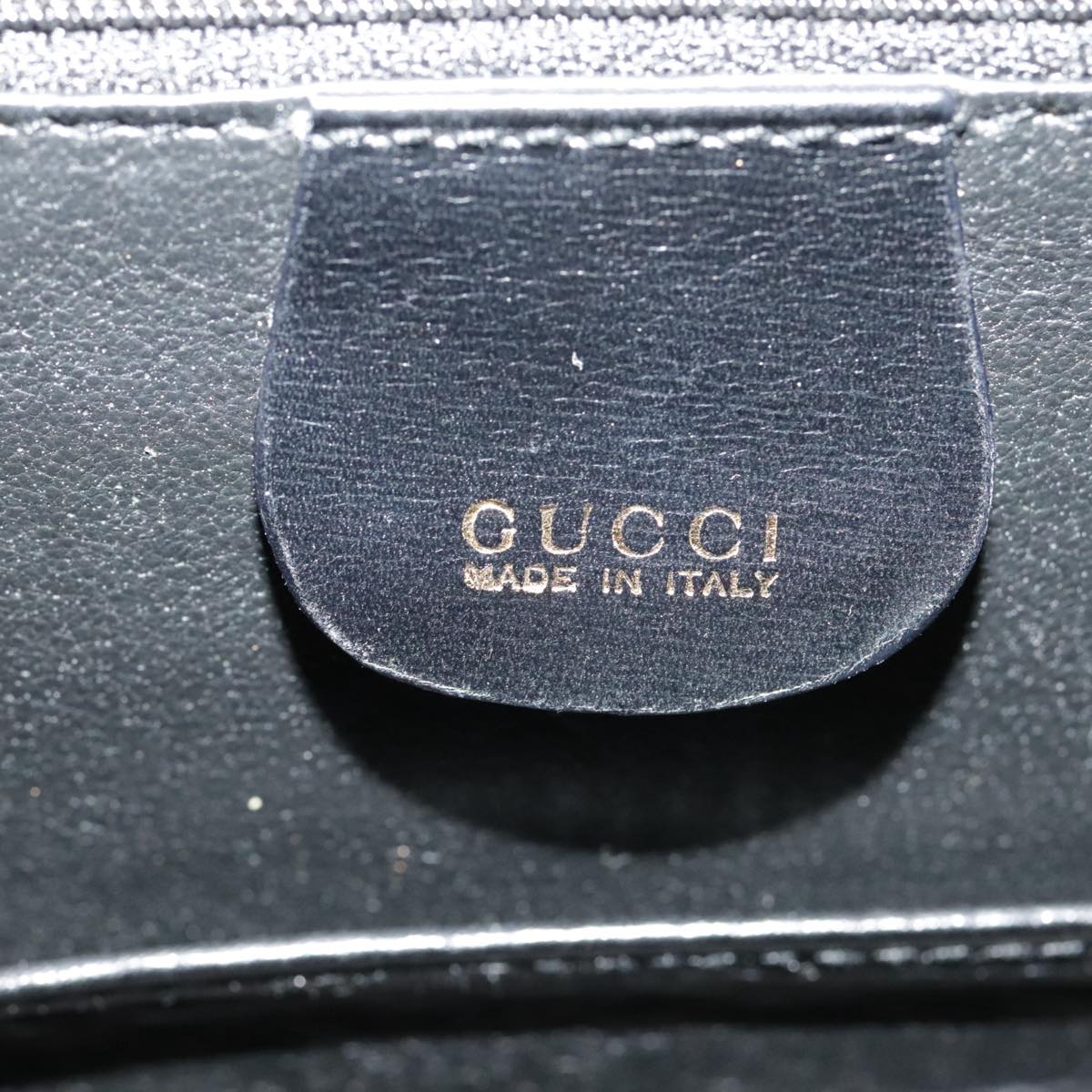 GUCCI Shoulder Bag Patent leather Black Gold ep6618