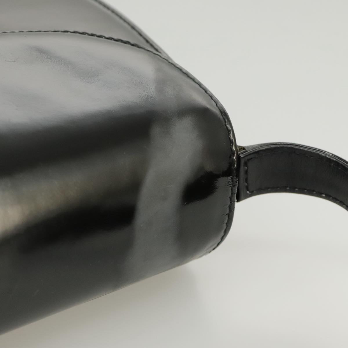 GUCCI Shoulder Bag Patent leather Black Gold ep6618