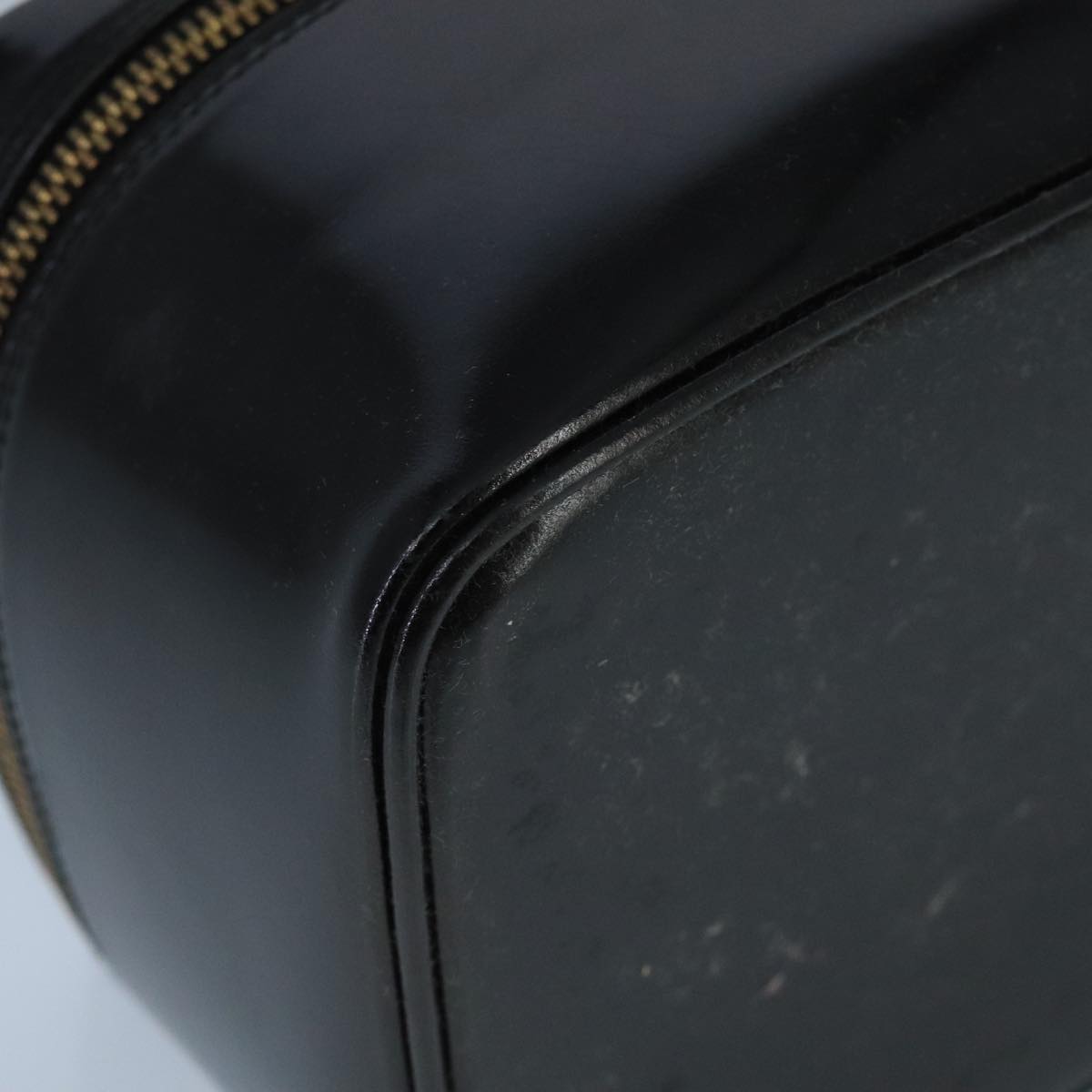 GUCCI Bamboo Vanity Hand Bag Patent leather Black 032 1956 0150 ep6663
