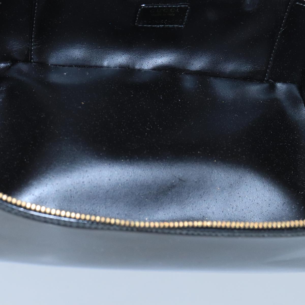 GUCCI Bamboo Vanity Hand Bag Patent leather Black 032 1956 0150 ep6663