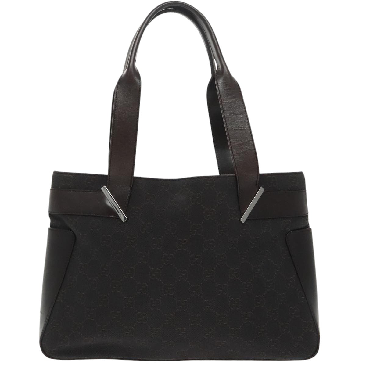 GUCCI GG Canvas Tote Bag Silver Brown 73983 ep6697