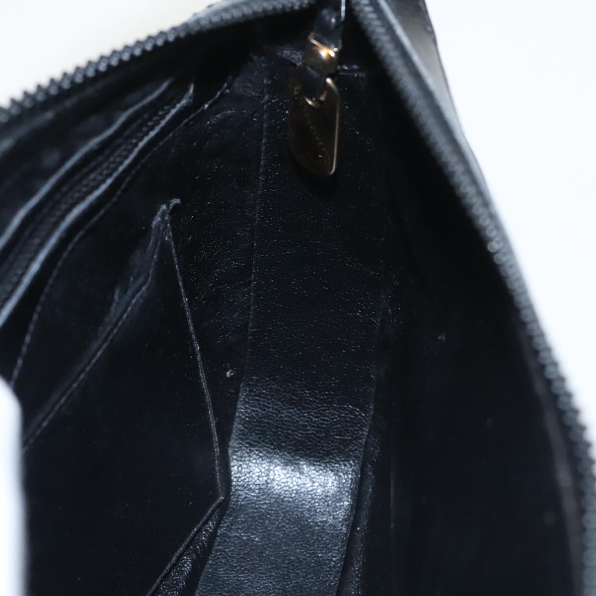 GUCCI Web Sherry Line Shoulder Bag Leather Black Gold ep6727