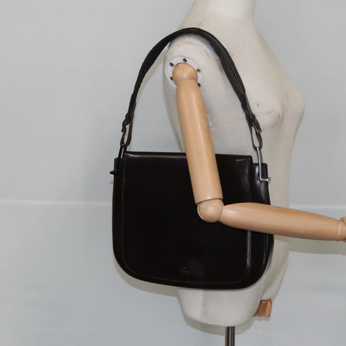 GUCCI Shoulder Bag Leather Brown 001 3195 ep6740