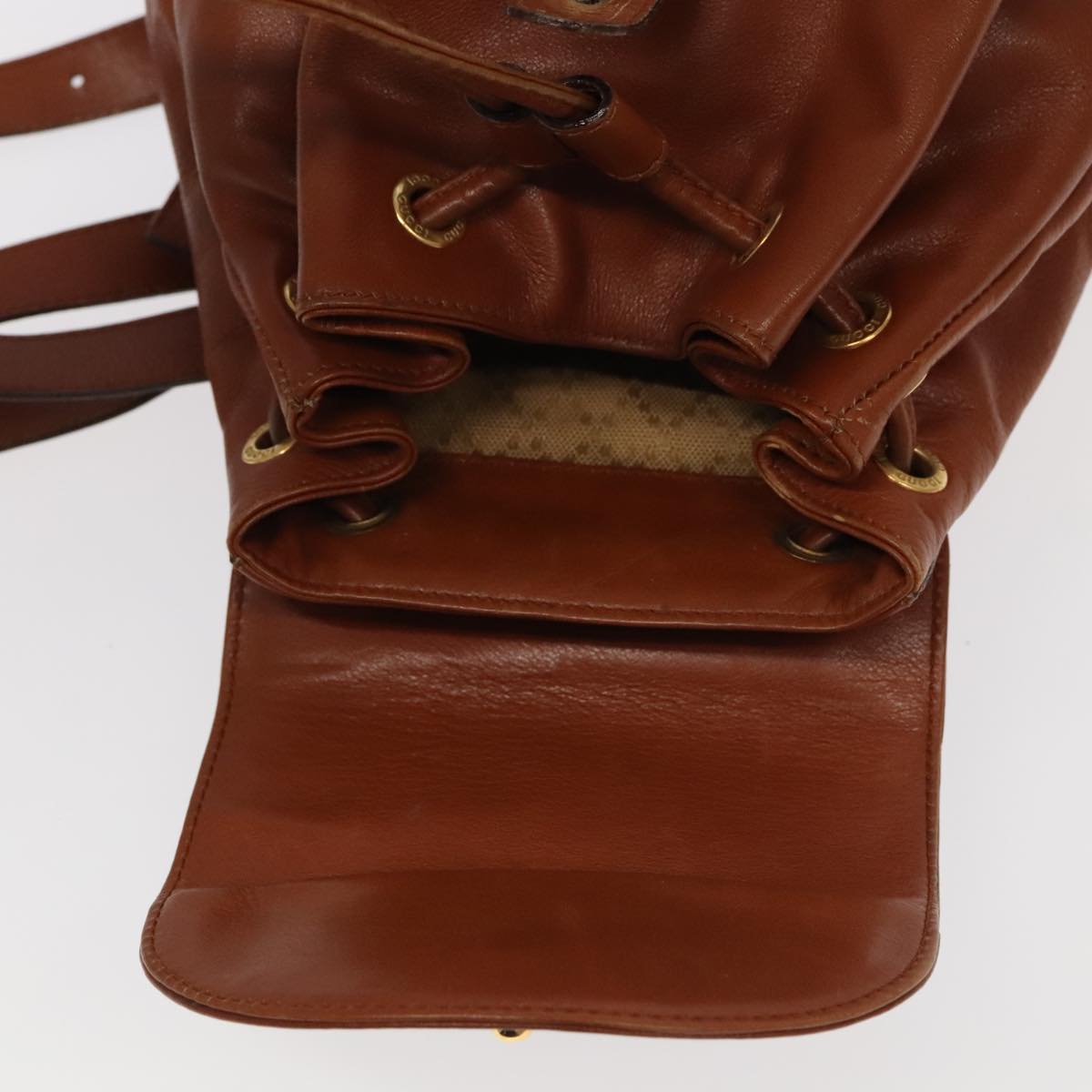 GUCCI Bamboo Backpack Leather Brown Gold 003 3444 0030 ep6741