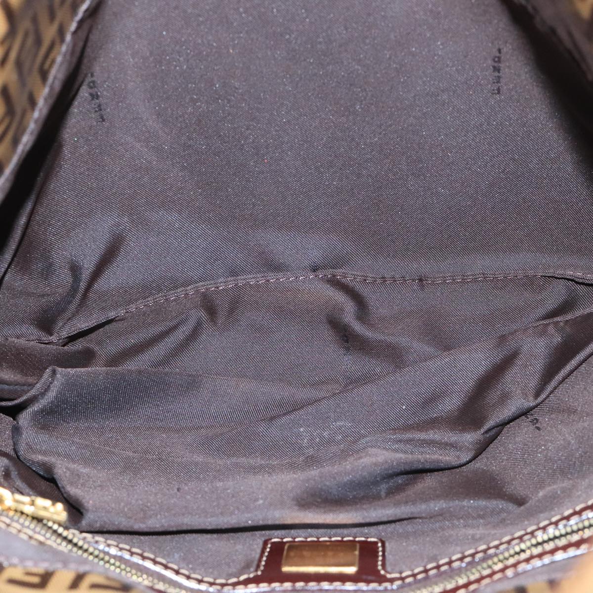 FENDI Zucchino Canvas Shoulder Bag Enamel Beige ep6814