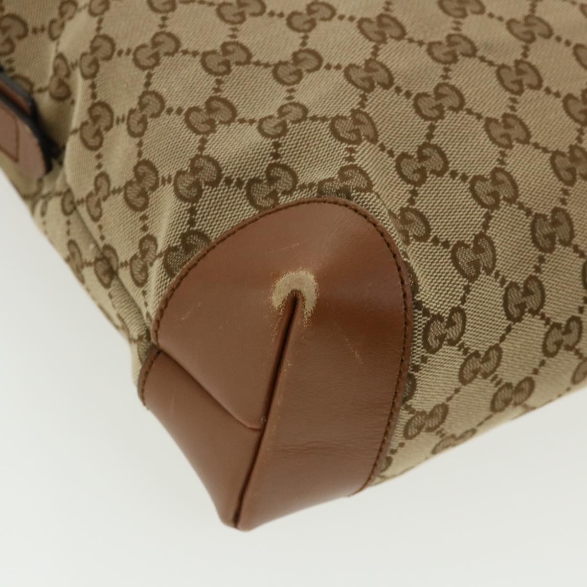 GUCCI Web Sherry Line GG Canvas Shoulder Bag Beige Brown Green 337598 ep701