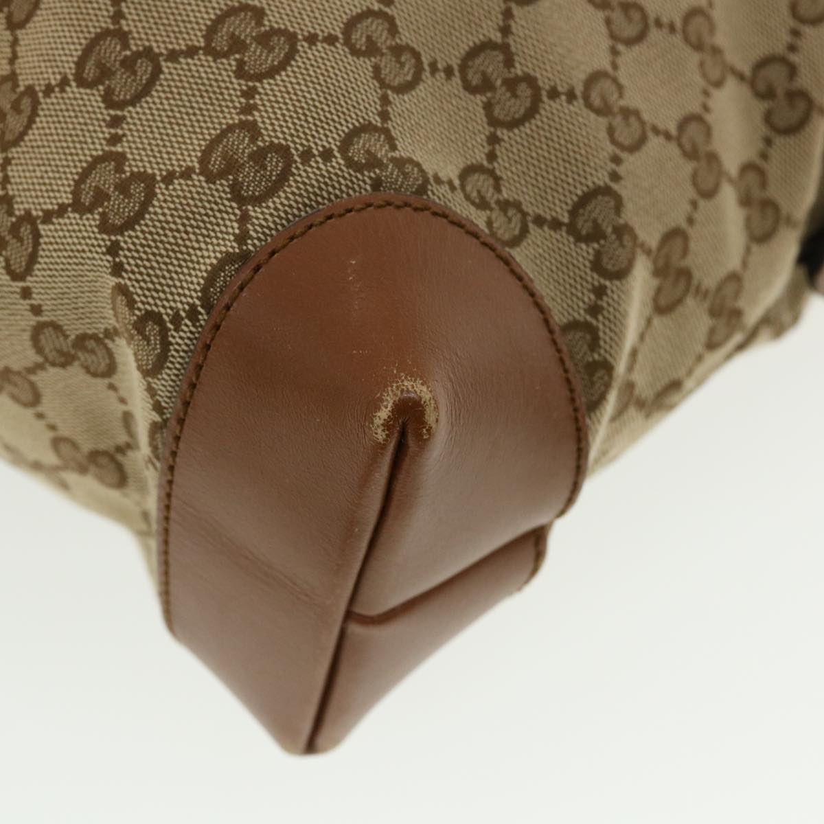 GUCCI Web Sherry Line GG Canvas Shoulder Bag Beige Brown Green 337598 ep701