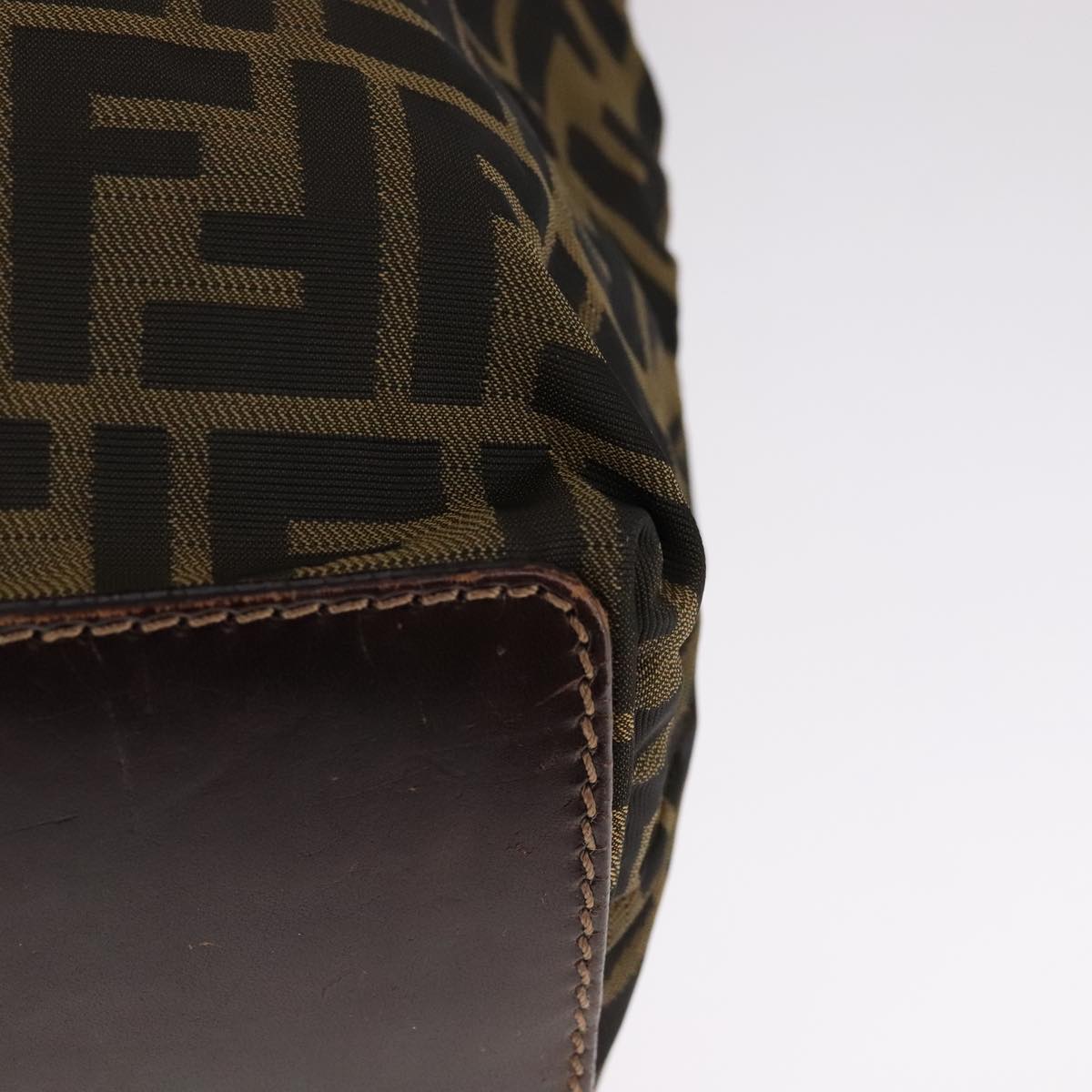 FENDI Zucca Canvas Hand Bag Brown Black ep7128