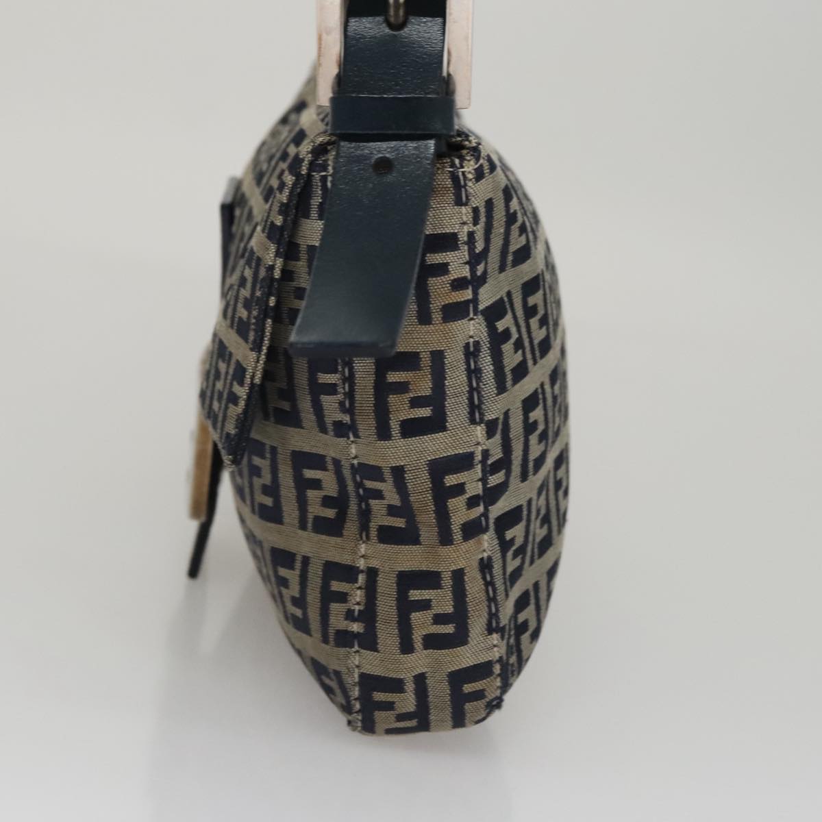 FENDI Zucchino Canvas Mamma Baguette Shoulder Bag Navy ep7212
