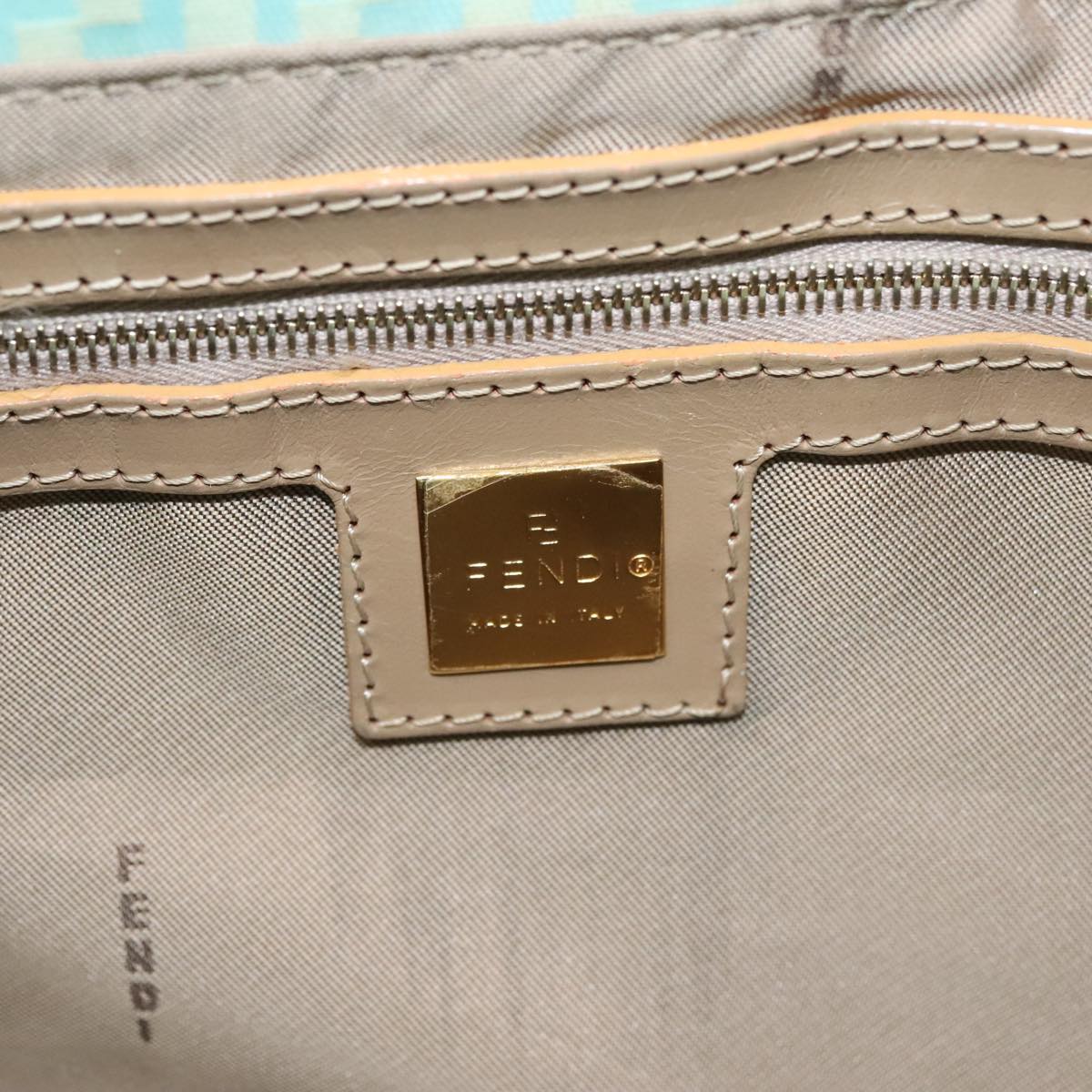 FENDI Zucchino Mamma Baguette Shoulder Bag Coated Canvas Peppermint ep7217
