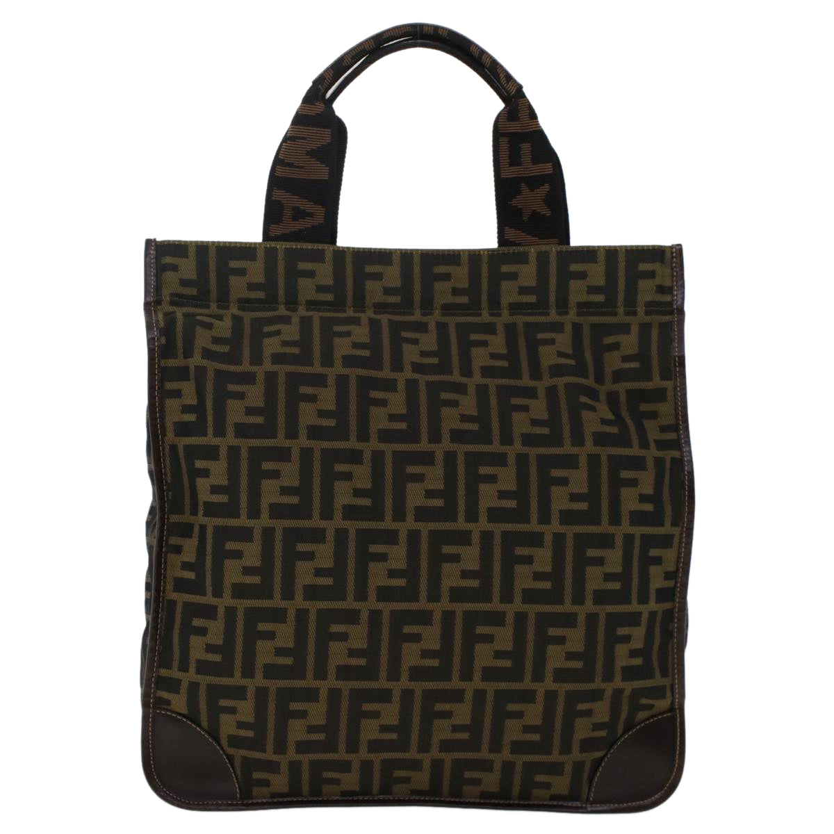FENDI Zucca Canvas Tote Bag Black Brown ep938