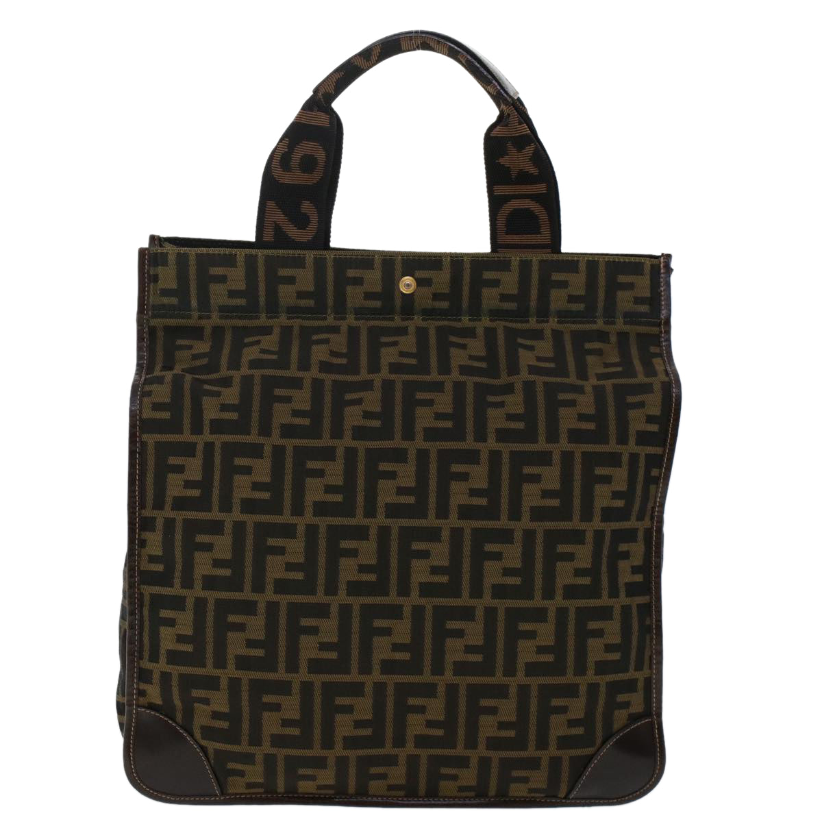 FENDI Zucca Canvas Tote Bag Black Brown ep938