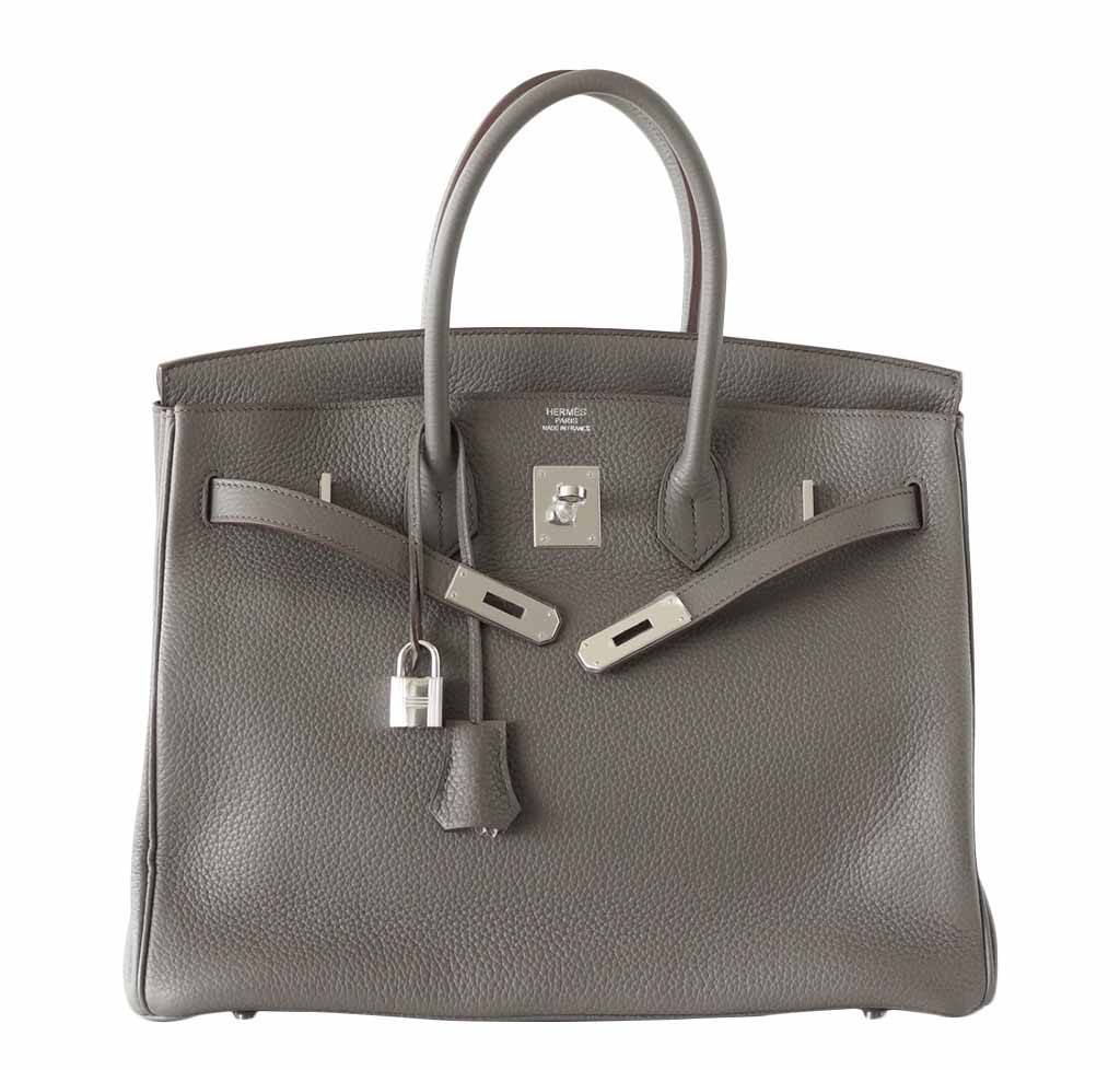 HermÃƒÆ’Ã‚Â¨s Birkin 35 Etain Clemence Bag