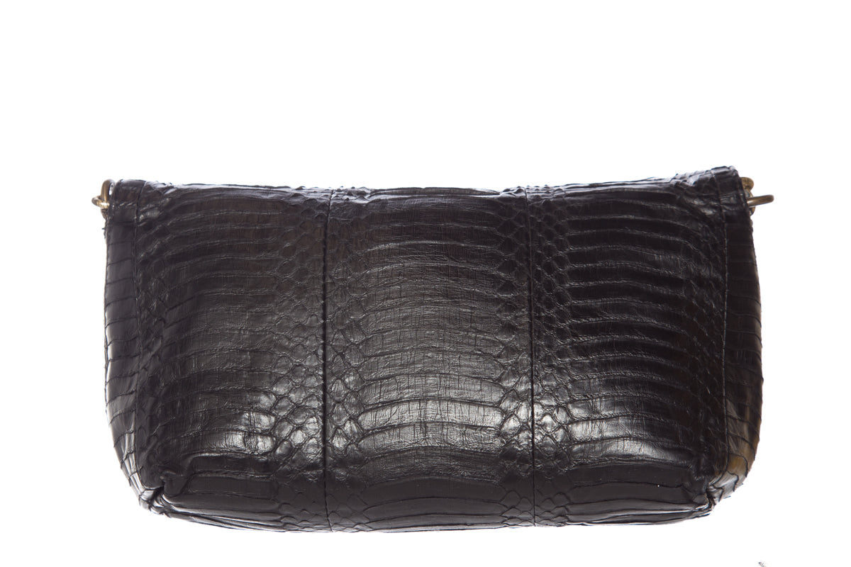 Lanvin Black Python Handbag