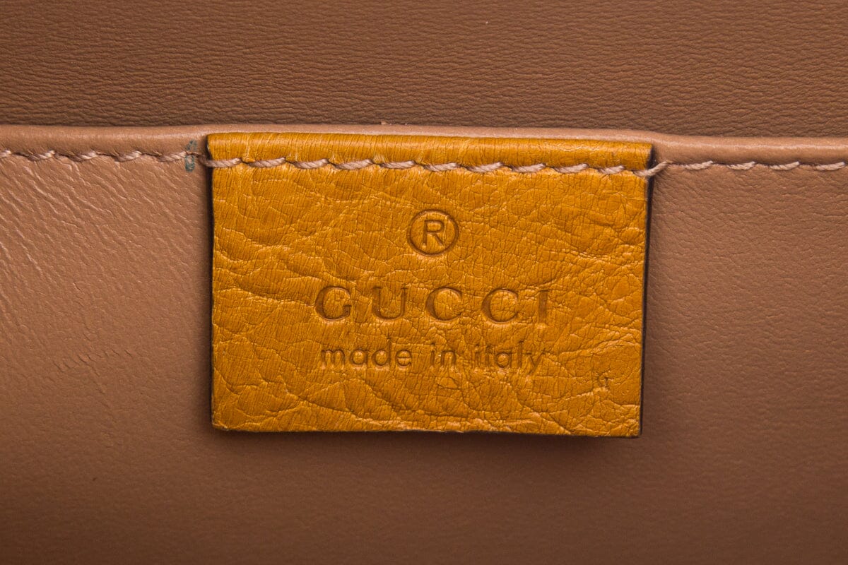Gucci Brown Ostrich Diana Handbag
