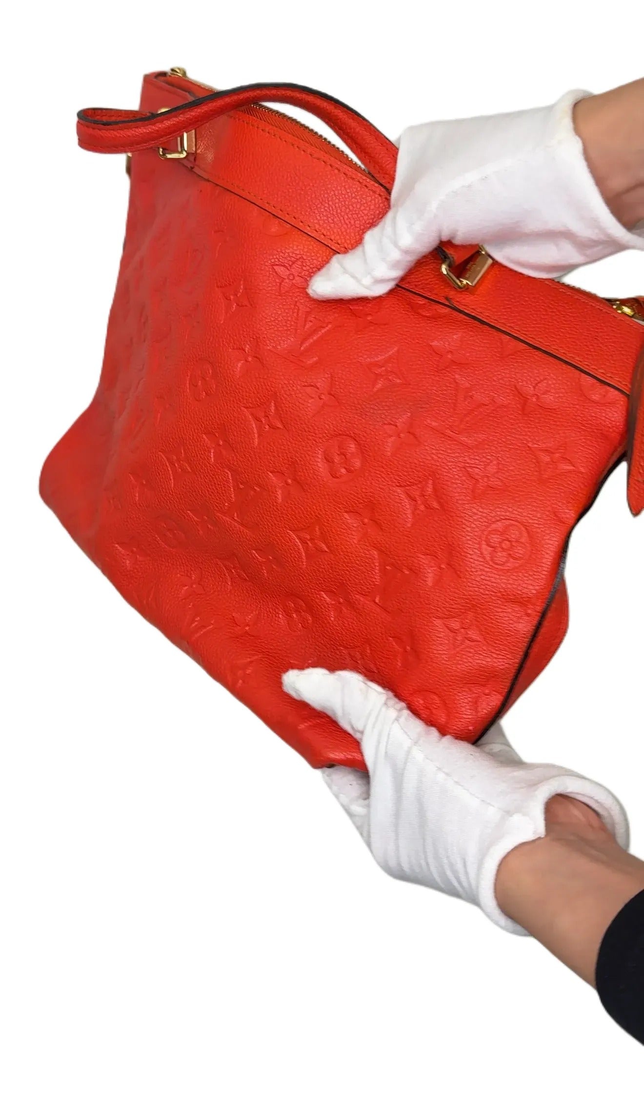 Louis Vuitton Monogram Empreinte Bastille MM - Orange Satchels B22-21