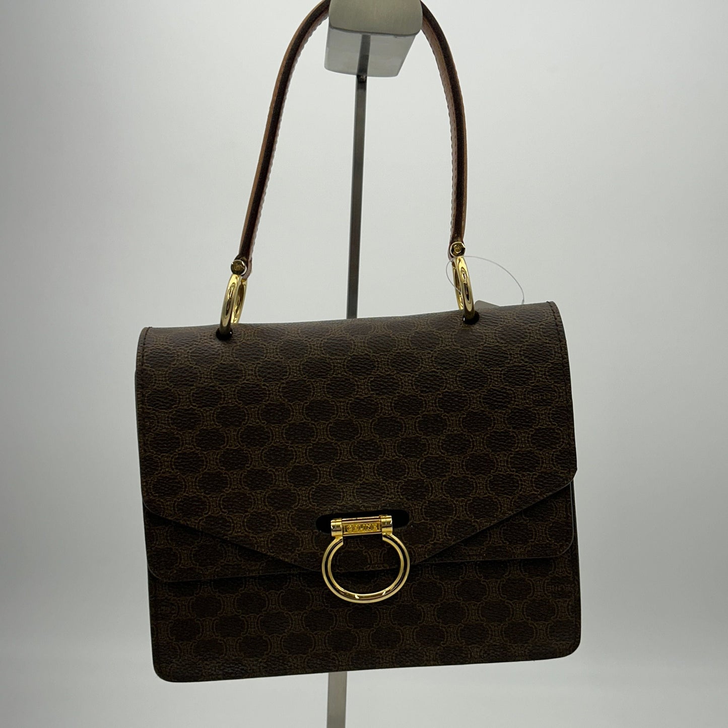 CELINE Macadam Canvas Hand Bag PVC Brown 2101217990394