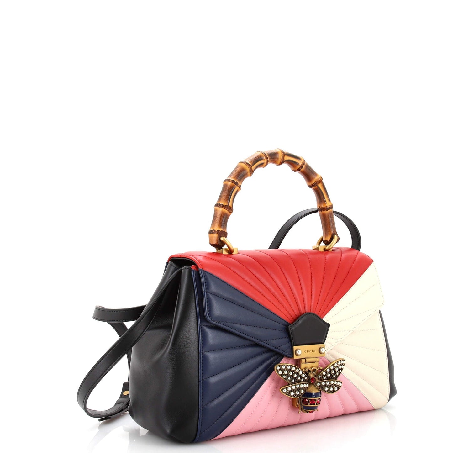 Queen Margaret Top Handle Bag Multicolor Quilted Leather Medium