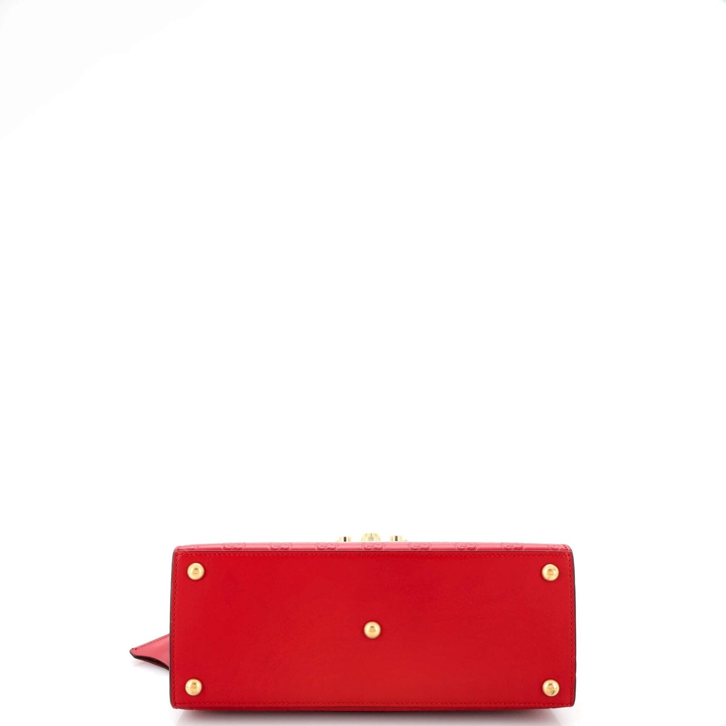 Padlock Top Handle Bag Guccissima Leather Small