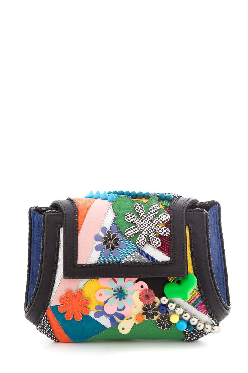 Beavaldes Patchwork Multi-Color Sequin Detail Cross-Body