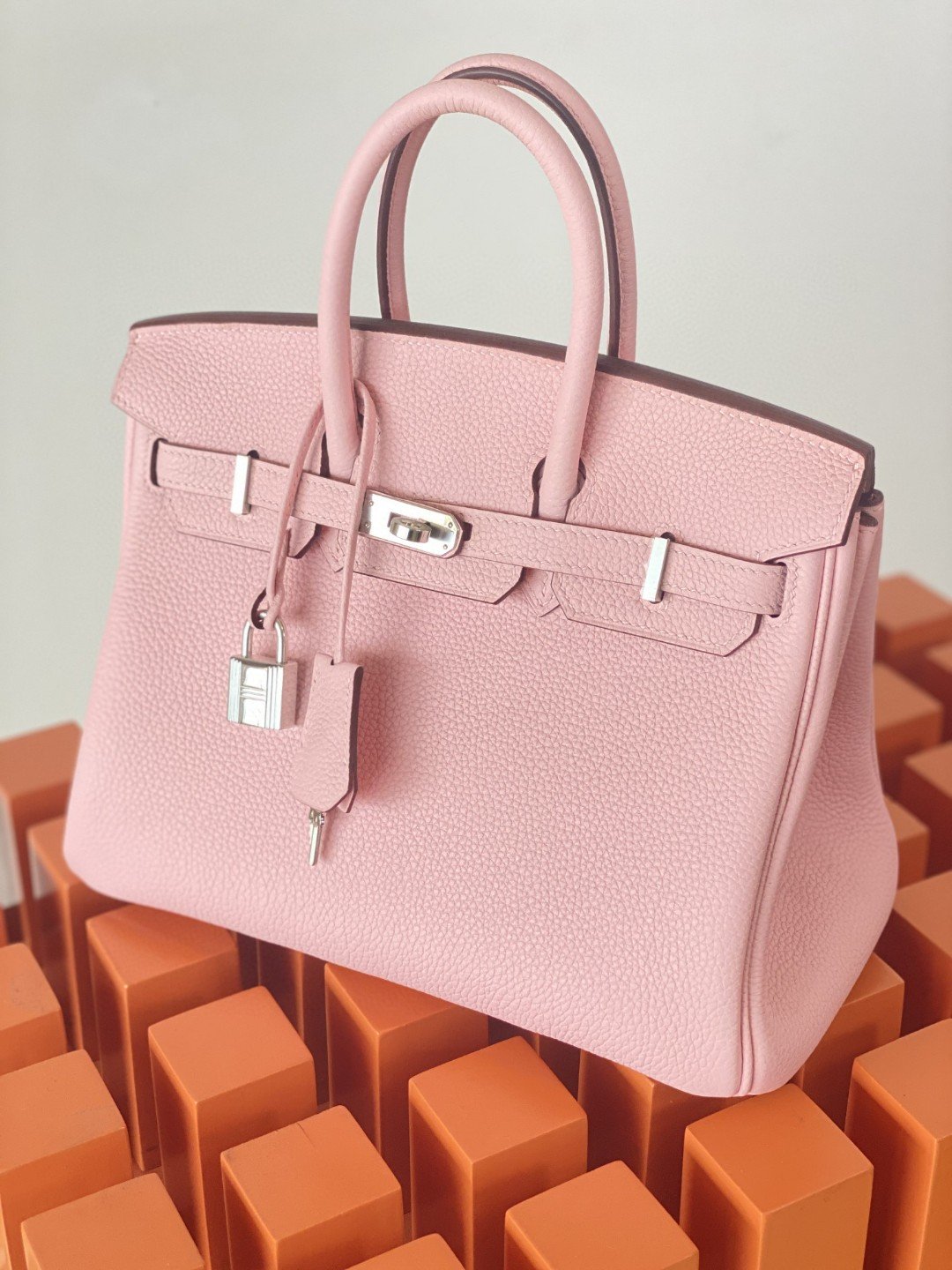 GLAMI Birkin Nata Swift Pink For Women Silver Toned Hardware 10in/25cm